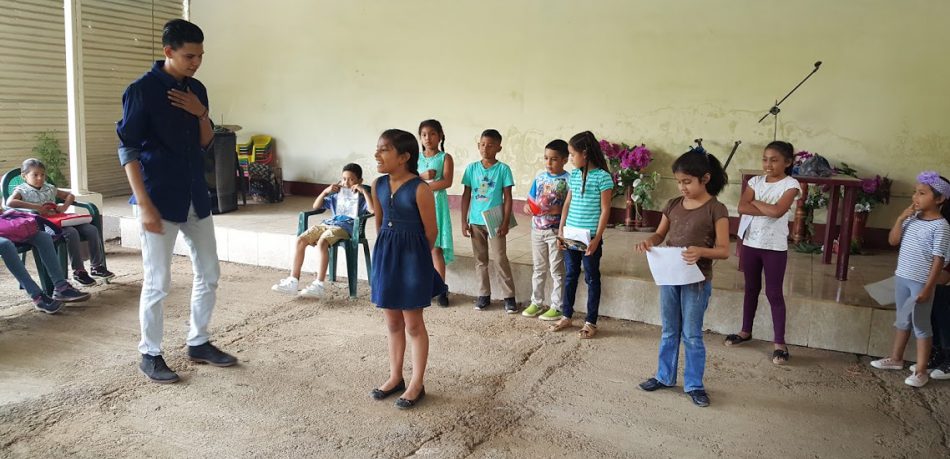 Children presenting their work