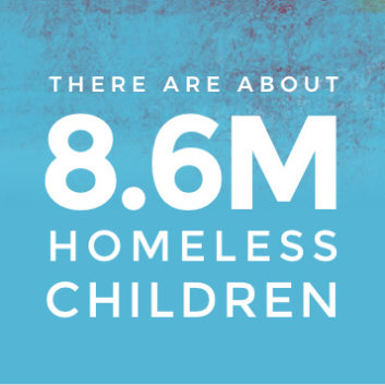 There are about 8.6M homeless children